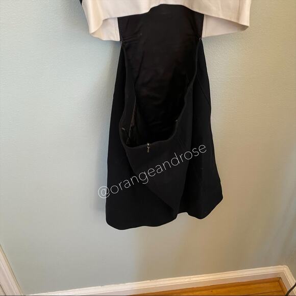 NWT Helmut Lang Black Open Back White Lamb Leather Cocktail Formal Mini Dress 10 - Picture 9 of 14